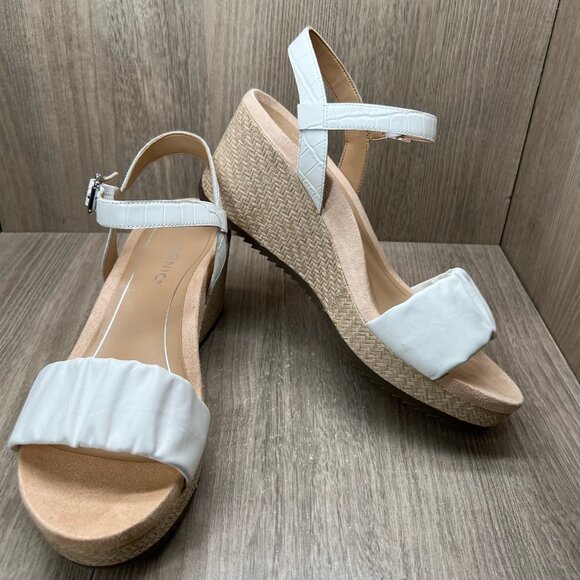 Vionic Aileen Backstrap Platform Wedge Sandals Size 11M Slingback Leather White - Picture 6 of 13